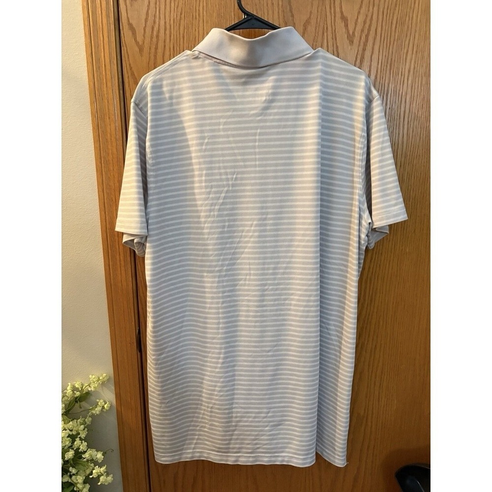 Foundry XLT Gray & White Stripe Golf Shirt